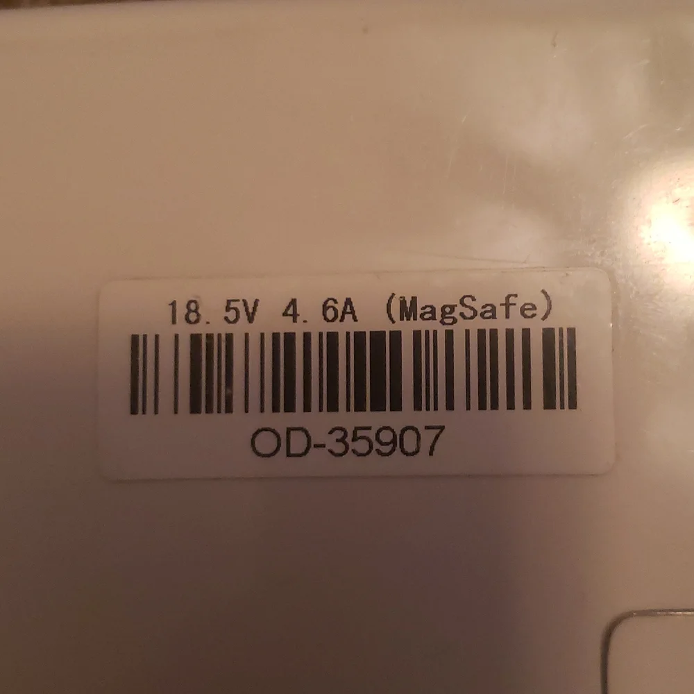 Replacement AC Adapter 85W 18.5V 4.6A (MagSafe) OD-35907